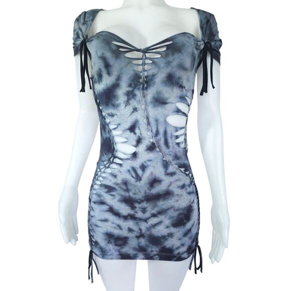 TEMPTRESS COLLECTION - LARGE - Moonlit Waves Tie-Dyed Dress- Perfect for clubs - Picture 1 of 7